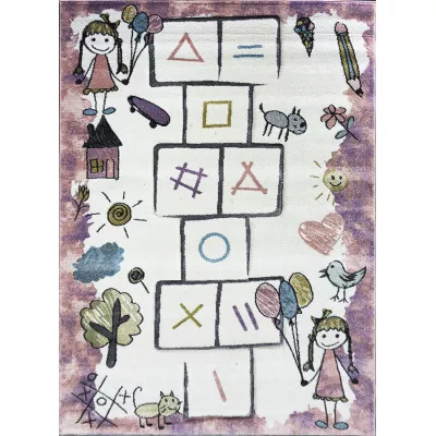 Gyerek szőnyegdarab 120x180 DORRIS 11 - rózsaszín