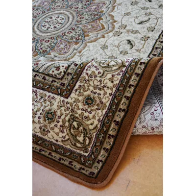 Szőnyegpadló keleties mintával 200x400 CAMBRIA 1 - krémszínű
