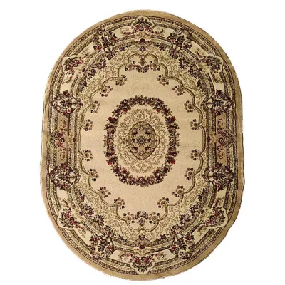 Ovális nappali szőnyeg 140x190 ARTESIA 11 - krémszínű