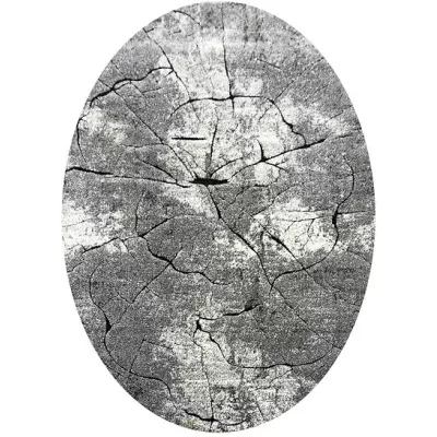 Ovális szőnyegdarab 160x220 BRAWLEY 8 - szürke / fehér