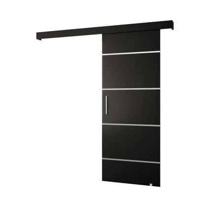 Tolóajtó ezüst fogantyúval SALOME 4 - 70 cm, fekete