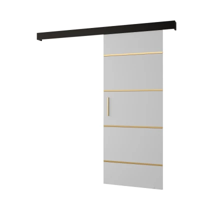 Tolóajtó arany fogantyúval SALOME 4 - 70 cm, fehér / fekete