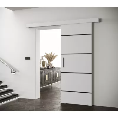 Tolóajtó fekete fogantyúval SALOME 4 - 70 cm, fehér