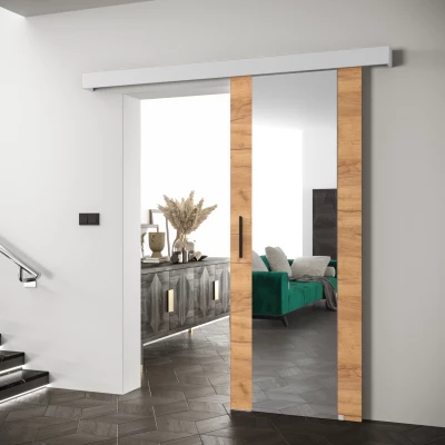 Tolóajtó fekete fogantyúval SALOME 2 - 70 cm, artisan tölgyfa arany / fehér
