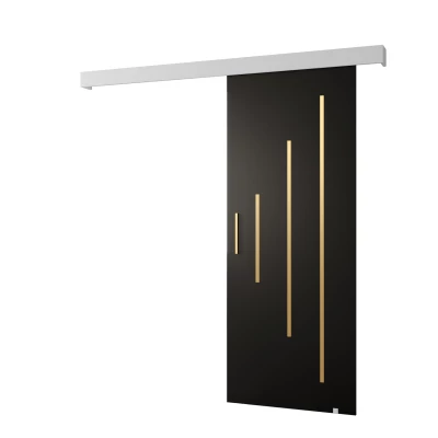 Tolóajtó arany fogantyúval SALOME 11 - 80 cm, fekete / fehér