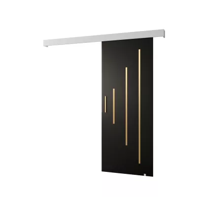 Tolóajtó arany fogantyúval SALOME 11 - 80 cm, fekete / fehér