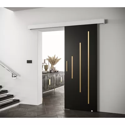 Tolóajtó arany fogantyúval SALOME 11 - 80 cm, fekete / fehér