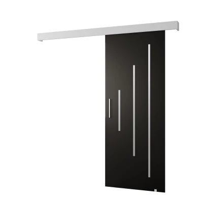 Tolóajtó ezüst fogantyúval SALOME 11 - 80 cm, fekete / fehér