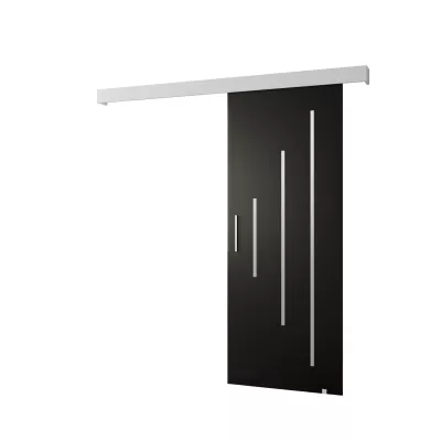 Tolóajtó ezüst fogantyúval SALOME 11 - 80 cm, fekete / fehér