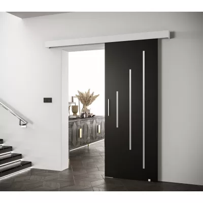 Tolóajtó ezüst fogantyúval SALOME 11 - 80 cm, fekete / fehér