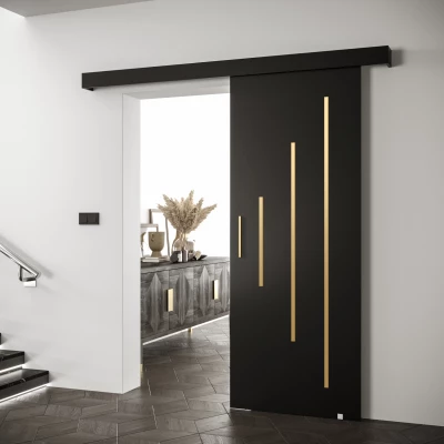 Tolóajtó arany fogantyúval SALOME 11 - 80 cm, fekete