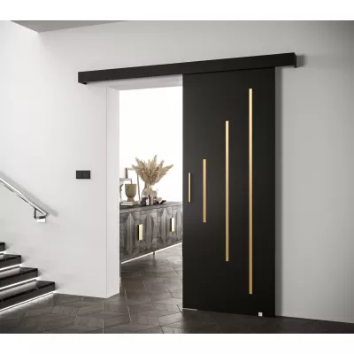 Tolóajtó arany fogantyúval SALOME 11 - 80 cm, fekete