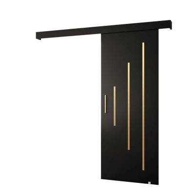 Tolóajtó arany fogantyúval SALOME 11 - 80 cm, fekete