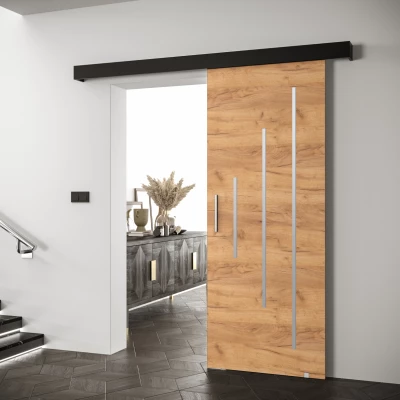 Tolóajtó ezüst fogantyúval SALOME 11 - 80 cm, artisan tölgyfa arany / fekete