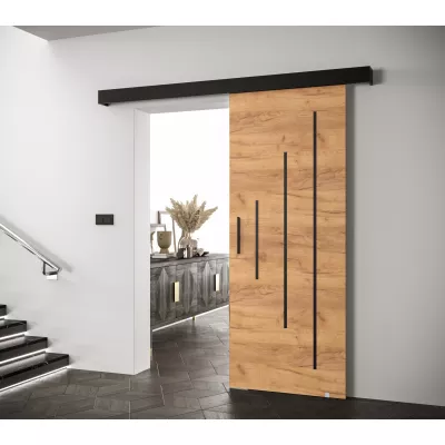 Tolóajtó fekete fogantyúval SALOME 11 - 80 cm, artisan tölgyfa arany / fekete