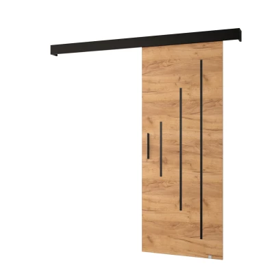 Tolóajtó fekete fogantyúval SALOME 11 - 80 cm, artisan tölgyfa arany / fekete