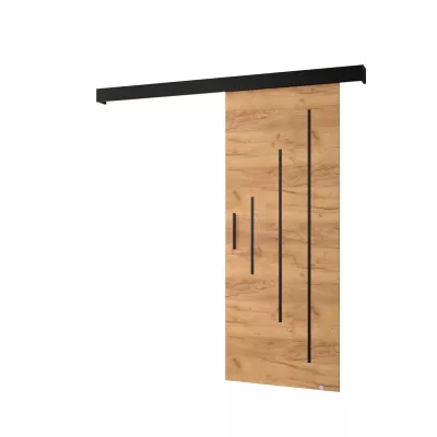 Tolóajtó fekete fogantyúval SALOME 11 - 80 cm, artisan tölgyfa arany / fekete