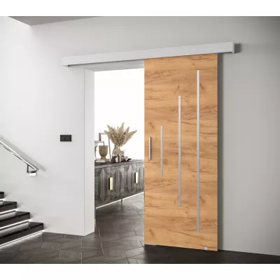 Tolóajtó ezüst fogantyúval SALOME 11 - 80 cm, artisan tölgyfa arany / fehér
