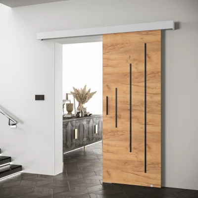 Tolóajtó fekete fogantyúval SALOME 11 - 80 cm, artisan tölgyfa arany / fehér