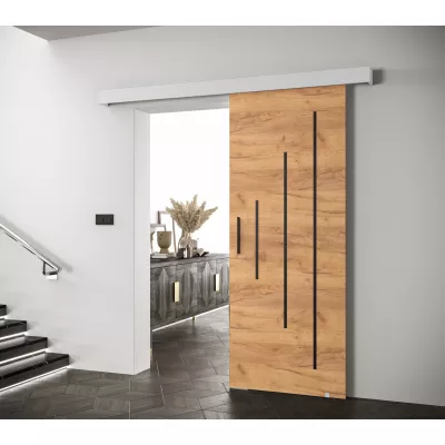 Tolóajtó fekete fogantyúval SALOME 11 - 80 cm, artisan tölgyfa arany / fehér