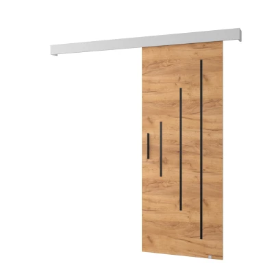 Tolóajtó fekete fogantyúval SALOME 11 - 80 cm, artisan tölgyfa arany / fehér