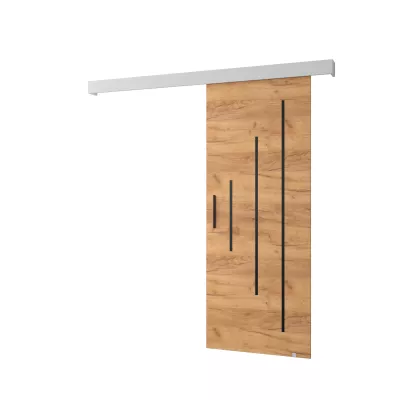Tolóajtó fekete fogantyúval SALOME 11 - 80 cm, artisan tölgyfa arany / fehér