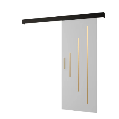 Tolóajtó arany fogantyúval SALOME 11 - 80 cm, fehér / fekete