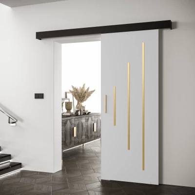 Tolóajtó arany fogantyúval SALOME 11 - 80 cm, fehér / fekete