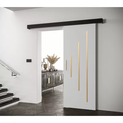 Tolóajtó arany fogantyúval SALOME 11 - 80 cm, fehér / fekete
