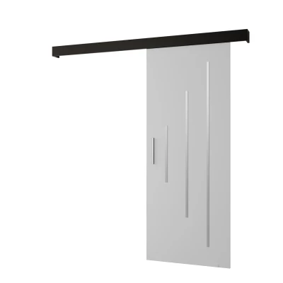 Tolóajtó ezüst fogantyúval SALOME 11 - 80 cm, fehér / fekete
