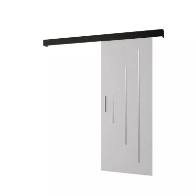 Tolóajtó ezüst fogantyúval SALOME 11 - 80 cm, fehér / fekete