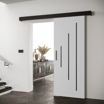 Tolóajtó fekete fogantyúval SALOME 11 - 80 cm, fehér / fekete