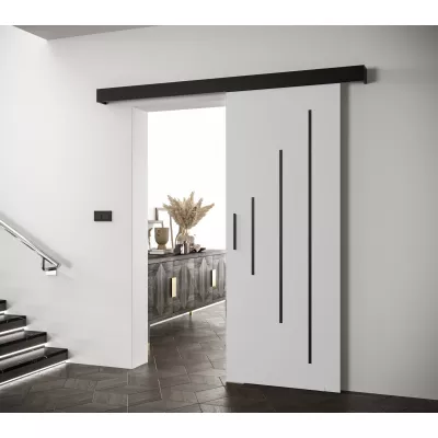 Tolóajtó fekete fogantyúval SALOME 11 - 80 cm, fehér / fekete