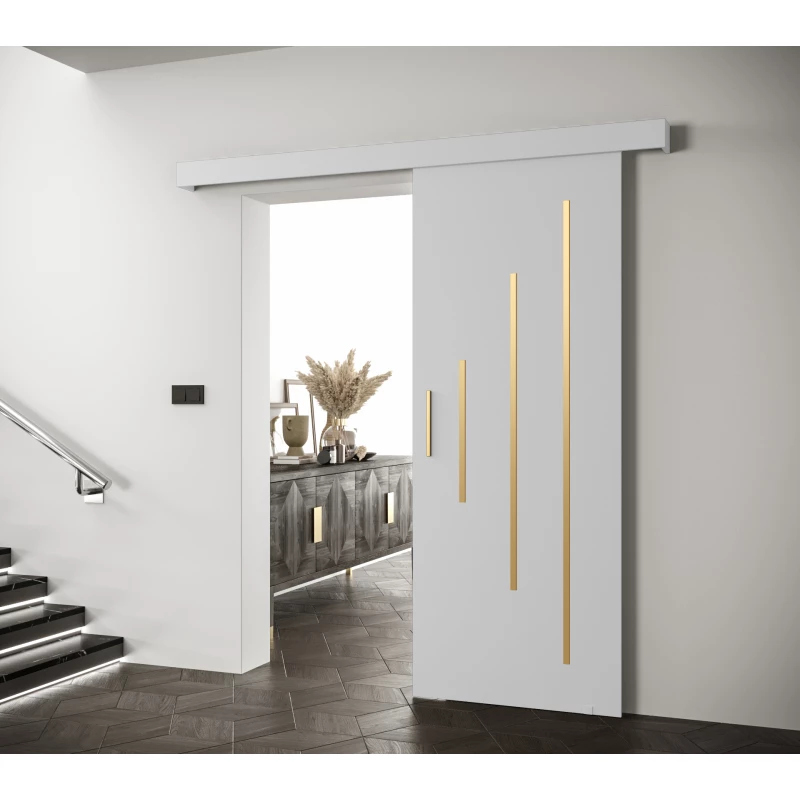 Tolóajtó arany fogantyúval SALOME 11 - 80 cm, fehér