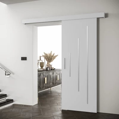 Tolóajtó ezüst fogantyúval SALOME 11 - 80 cm, fehér