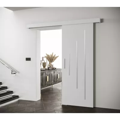 Tolóajtó ezüst fogantyúval SALOME 11 - 80 cm, fehér