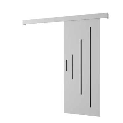 Tolóajtó fekete fogantyúval SALOME 11 - 80 cm, fehér