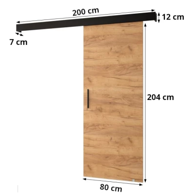 Tolóajtó arany fogantyúval SALOME 4 - 80 cm, kasmír / fekete