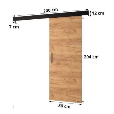 Tolóajtó ezüst fogantyúval SALOME 4 - 80 cm, kasmír / fekete