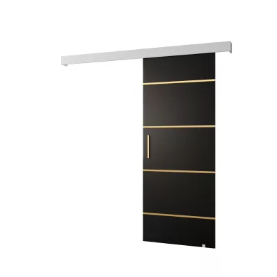 Tolóajtó arany fogantyúval SALOME 4 - 80 cm, fekete / fehér