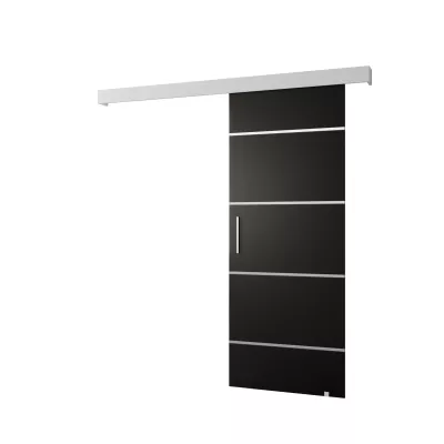 Tolóajtó ezüst fogantyúval SALOME 4 - 80 cm, fekete / fehér