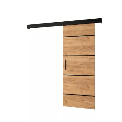 Tolóajtó fekete fogantyúval SALOME 4 - 80 cm, artisan tölgyfa arany / fekete