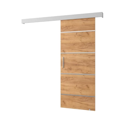 Tolóajtó ezüst fogantyúval SALOME 4 - 80 cm, artisan tölgyfa arany / fehér