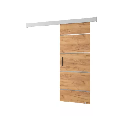 Tolóajtó ezüst fogantyúval SALOME 4 - 80 cm, artisan tölgyfa arany / fehér