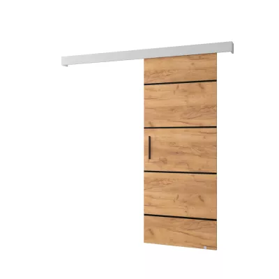 Tolóajtó fekete fogantyúval SALOME 4 - 80 cm, artisan tölgyfa arany / fehér