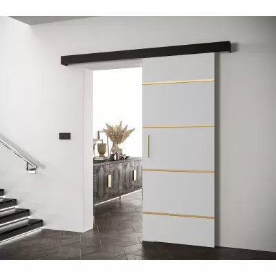 Tolóajtó arany fogantyúval SALOME 4 - 80 cm, fehér / fekete