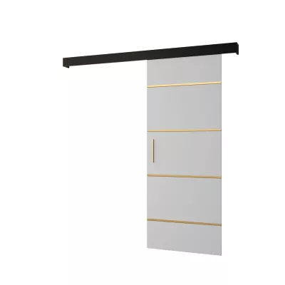 Tolóajtó arany fogantyúval SALOME 4 - 80 cm, fehér / fekete