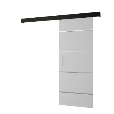 Tolóajtó ezüst fogantyúval SALOME 4 - 80 cm, fehér / fekete