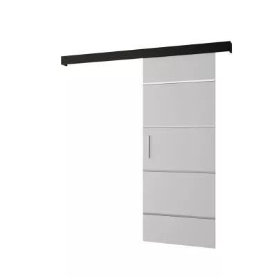 Tolóajtó ezüst fogantyúval SALOME 4 - 80 cm, fehér / fekete