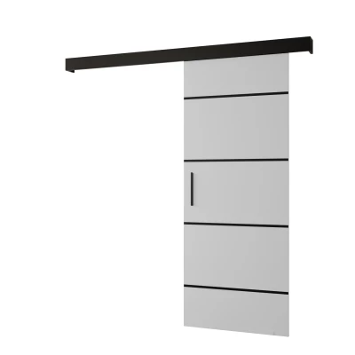 Tolóajtó fekete fogantyúval SALOME 4 - 80 cm, fehér / fekete